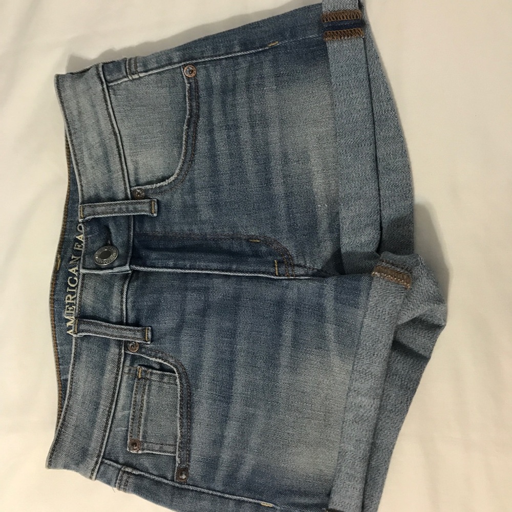 American Eagle Light Wash High Rise Jean Shorts
